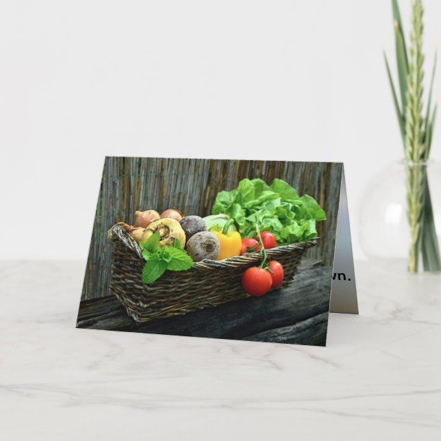 Thanksgiving Vegetable Harvest i Basket Helgkort (Framsida)