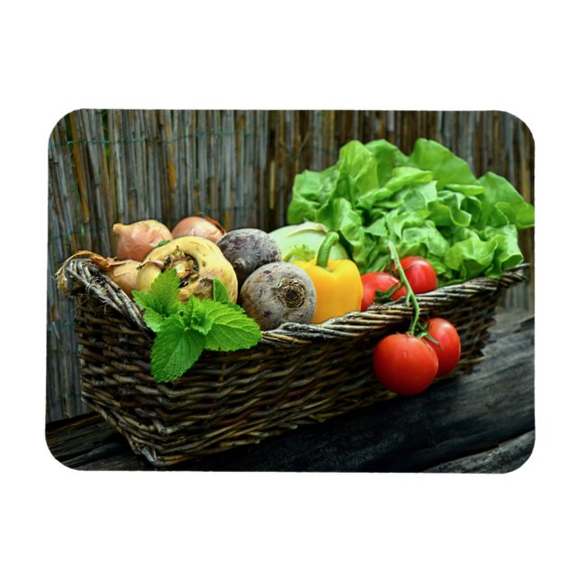 Thanksgiving Vegetable Harvest i Basket Magnet (Horisontell)