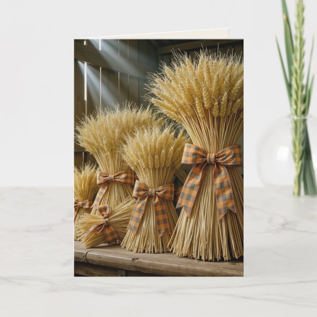 Thanksgiving Vete bundet med betat ribba Kort (Framsida)