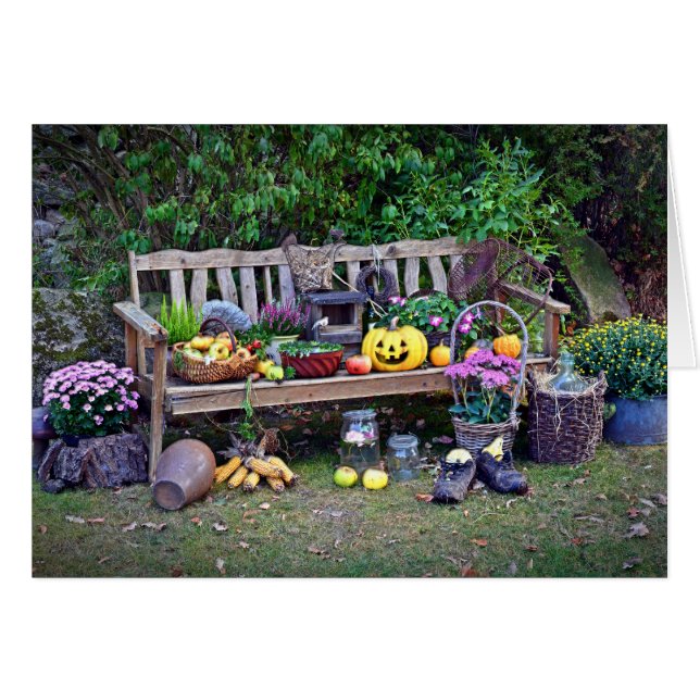 Thanksgiving vid Park Bench Hälsningskort (Framsidan Horizontal)