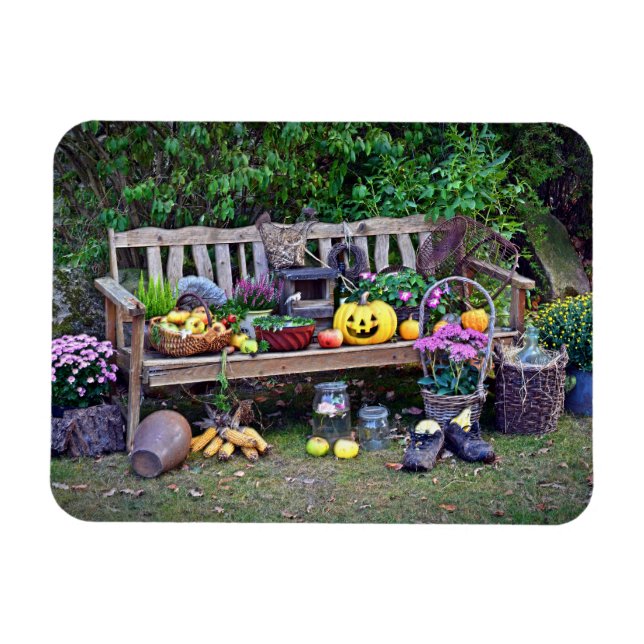 Thanksgiving vid Park Bench Magnet (Horisontell)