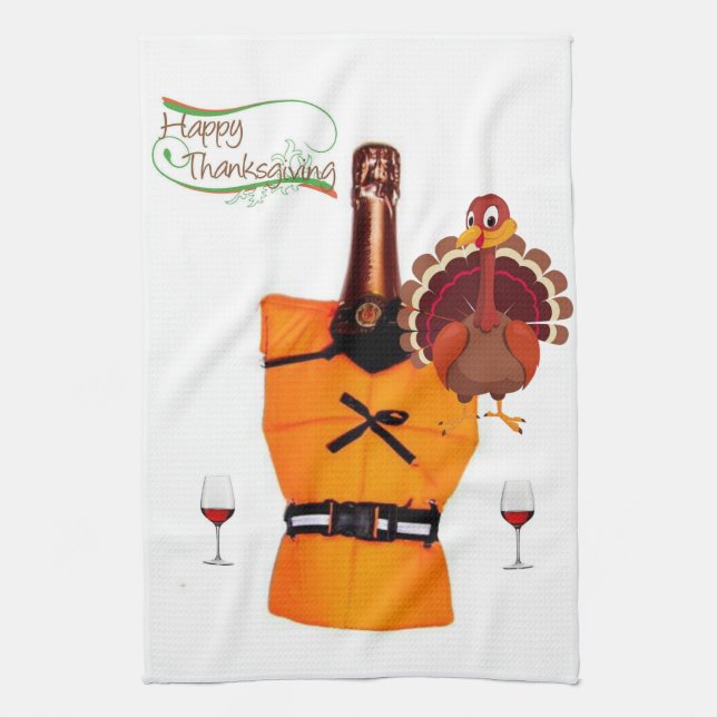 Thanksgiving Vin, kökshandduk (Vertikal)