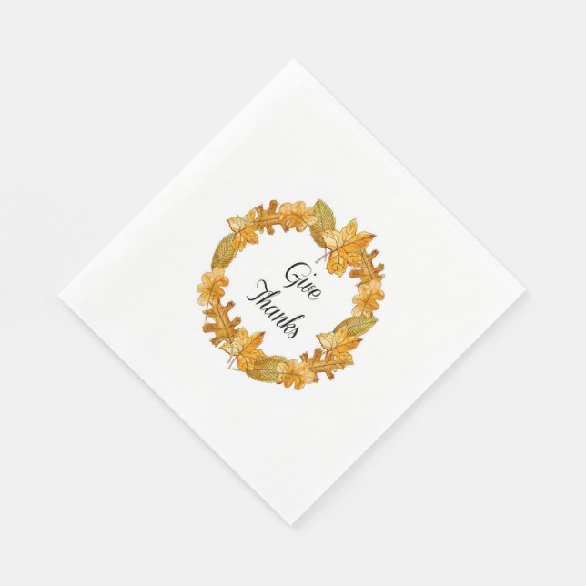 Thanksgiving/vit, standard Luncheon Napkin/tack Pappersservett (Hörn)