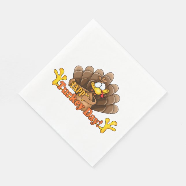 Thanksgiving/vit standard Luncheon Napkin/Turkiet Pappersservett (Hörn)