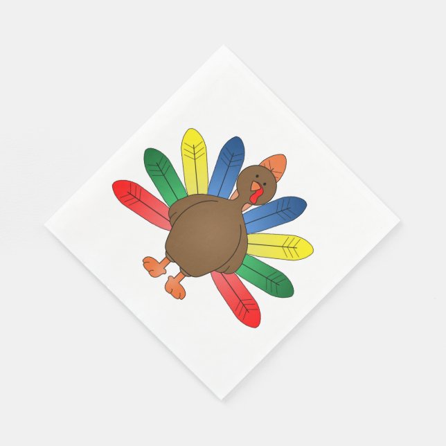 Thanksgiving/vit standard Luncheon Napkin/Turkiet Pappersservett (Hörn)