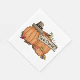 Thanksgiving/vit standardlocheon Napkin Pappersservett