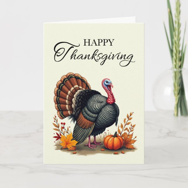 Thanksgiving Warm Önskemål med Turkiet Kort (Framsida)