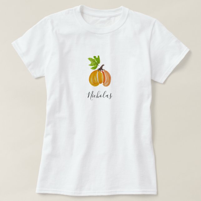 Thanksgiving Watercolor Pumpkins-Personlig T Shirt (Design framsida)
