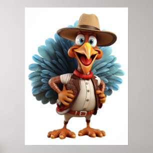 Thanksgiving Western Turkiet Poster