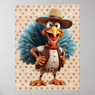 Thanksgiving Western Turkiet Poster