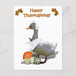 Thanksgiving White Anka Pilgrim Girl Helg Vykort