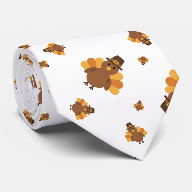 Thanksgiving white BG Turkey Neck Tie Slips (Rullad)