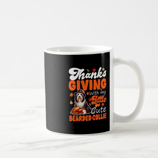 Thanksgiving With My Cute Bearded Collie Roasted T Kaffemugg (Höger)