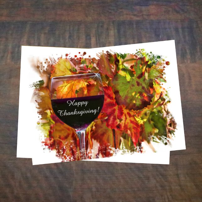 Thanksgiving with Wine Fall Vineyard Fun Helgkort (Skapare uppladdad)