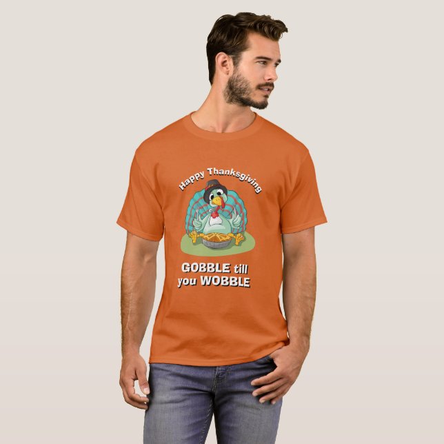 THANKSGIVING Women novelty GOBBLE FORTFARANDE DU V T Shirt (Hel framsida)
