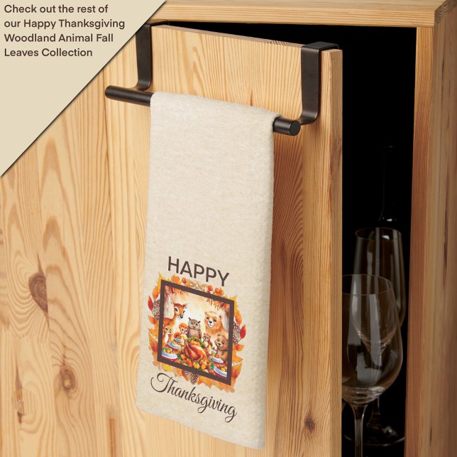 Thanksgiving Woodland Animals Höst löv Kökshandduk (Skapare uppladdad)