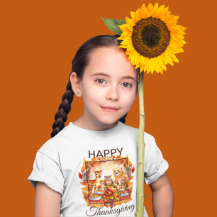 Thanksgiving Woodland Animals Höst löv T Shirt