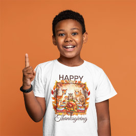 Thanksgiving Woodland Animals Höst löv T Shirt