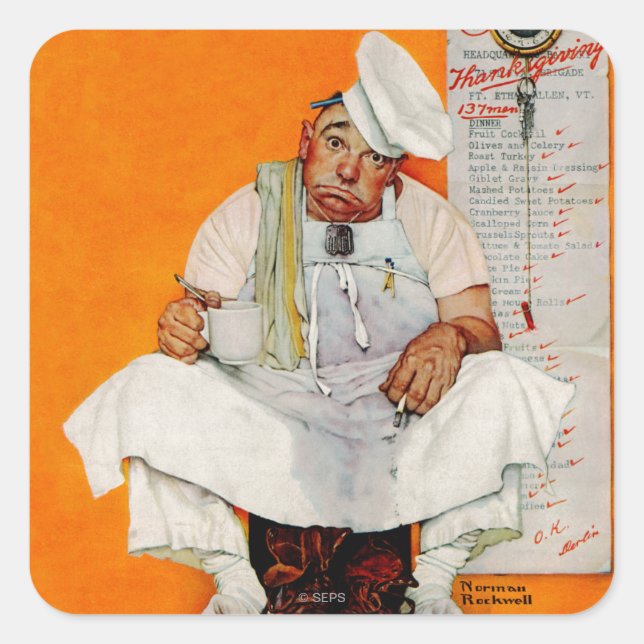 Thanksgivingdagdeppighet Fyrkantigt Klistermärke (Framsida)