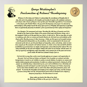 Thanksgivingdagkungörelse av George Washington Poster