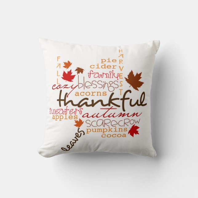 Thanksgivingdekorativ kudde/typografi kudde (Framsida)