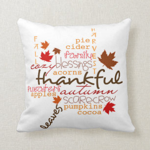 Thanksgivingdekorativ kudde/typografi kudde