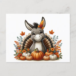 Thanksgivingen Adsible Donkey Vykort