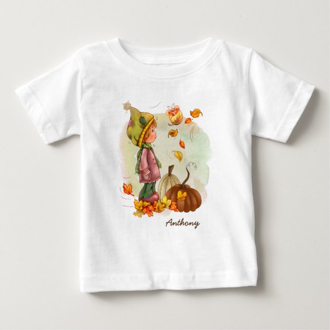 Thanksgivingen Anpassat namn Baby T-skirts T Shirt (Framsida)