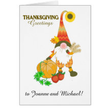 Thanksgivingen Anpassat namn Cute Gnome Pumpkin
