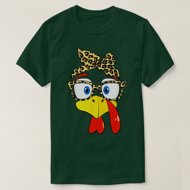 Thanksgivingen Ansikte Glass Leopard Headband T Shirt (Design framsida)