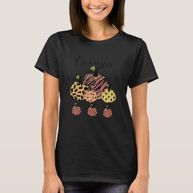 Thanksgivingen Autumn Grannie Pumpkin Patch T Shirt (Framsida)