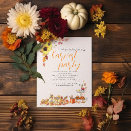 Thanksgivingen Autumn Harvest Party Inbjudningar