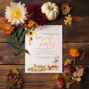 Thanksgivingen Autumn Harvest Party Inbjudningar