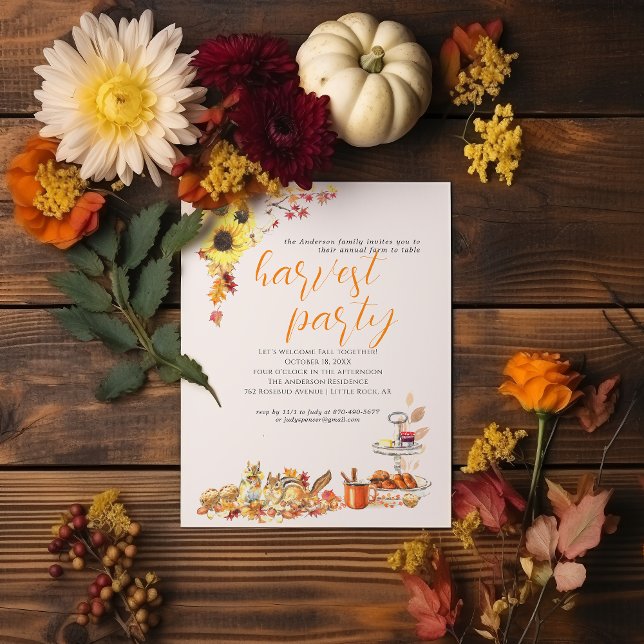 Thanksgivingen Autumn Harvest Party Inbjudningar (Skapare uppladdad)