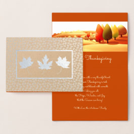 Thanksgivingen Autumn Ligcape Luxury Real Folierat Kort