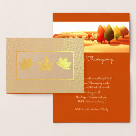 Thanksgivingen Autumn Ligcape Luxury Real Folierat Kort