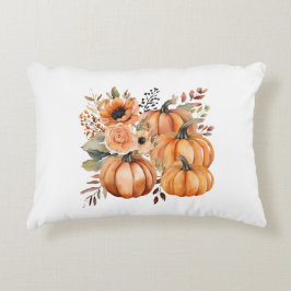 Thanksgivingen Boho Chic Pumpkin och Blommönster Prydnadskudde