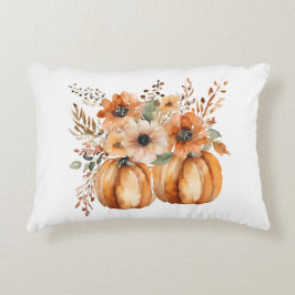 Thanksgivingen Boho Chic Pumpkin och Blommönster Prydnadskudde
