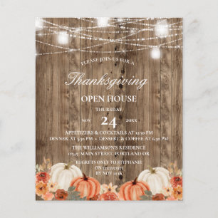 Thanksgivingen Budget Rustic Wood Blommigt Open H