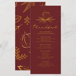 Thanksgivingen Burgundy Thankful Pumpkins & Lövs Meny