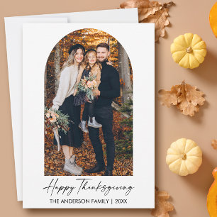 Thanksgivingen Calligraphy Bläck Script Arch Photo Julkort