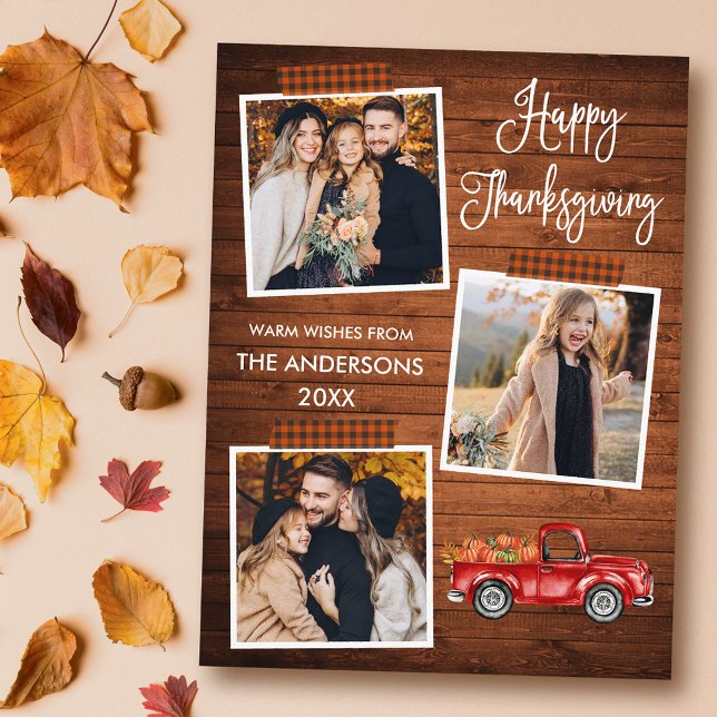 Thanksgivingen Calligraphy Play Craft Tape Lastbil Helg Vykort (Customize to change your personalized text size or text style.)