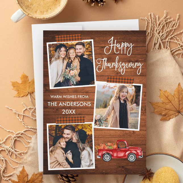 Thanksgivingen Calligraphy Play Craft Tape Lastbil Julkort (Customize to add more text or photos to back of card.)