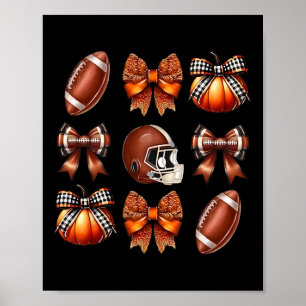 Thanksgivingen Coquette Bow American Footll Game D Poster