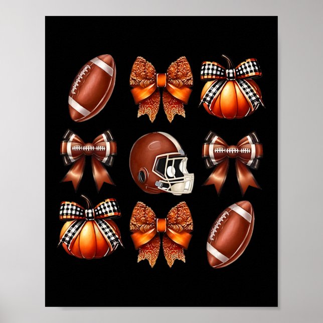 Thanksgivingen Coquette Bow American Footll Game D Poster (Framsidan)