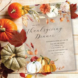 Thanksgivingen elegant höstpumpa inbjudningar