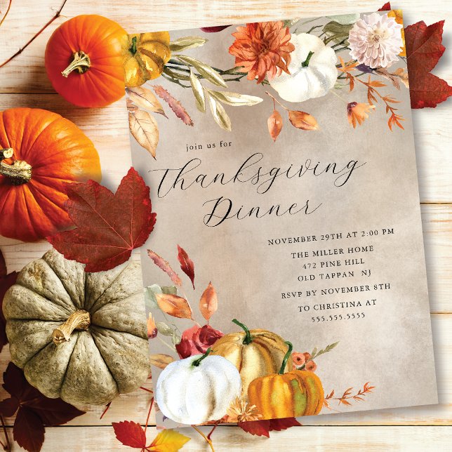 Thanksgivingen elegant höstpumpa inbjudningar (Skapare uppladdad)