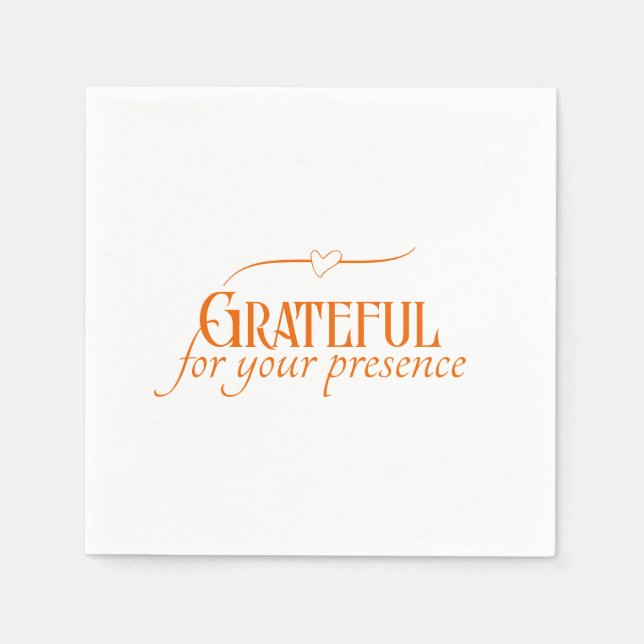 Thanksgivingen elegant Modern Orange Typografi - f Pappersservett (Framsidan)