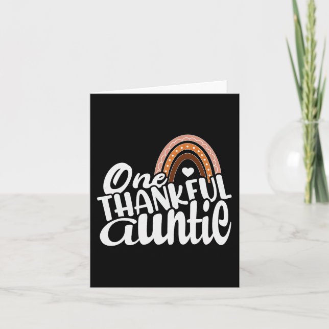 Thanksgivingen "En tack" Auntie Funny Fall Autumn Kort (Framsida)