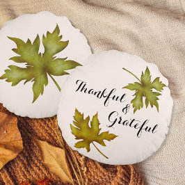 Thanksgivingen Fall Autumn Foliage Friendsgiving Rund Kudde